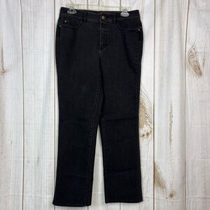Coldwater Creek Jeans Classic Fit Straight Leg Plain Pocket Pants Black Size 8P
